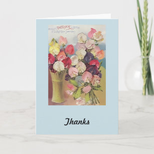 Vintage Excellence Collection of Assorted Sweetpea Thank You Card