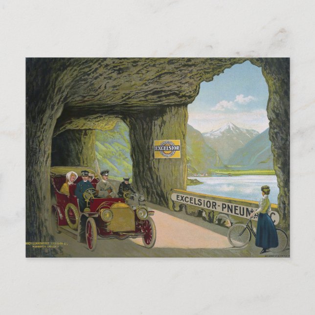 Vintage Excelsior-Pneumatic Automotive and Bicycle Postcard (Front)