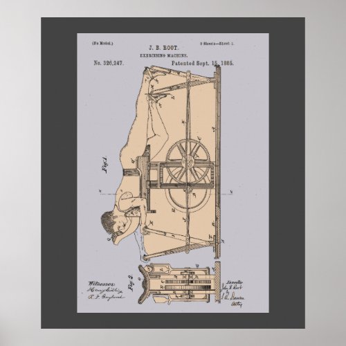 Vintage Exercise Machine Patent Poster