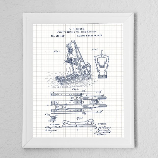 Vintage Exercise Treadmill Patent Poster (Creator Uploaded)