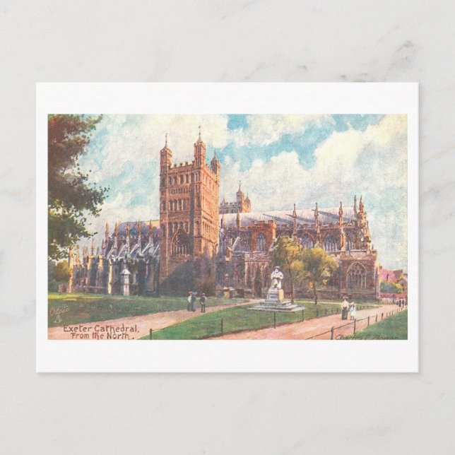 Vintage Exeter Cathedral Postcard (Front)