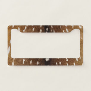 Vintage Exotic Axis Deer Hide Print License Plate Frame
