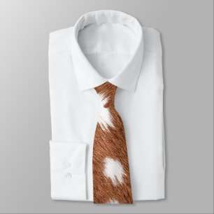 Vintage Exotic Axis Deer Hide Print Neck Tie