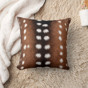 Vintage Exotic Axis Deer Hide Print Throw Pillow