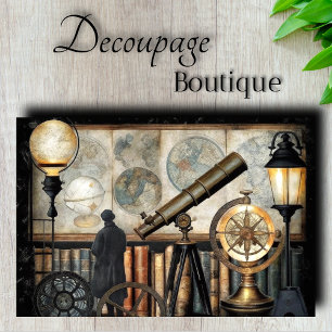 Vintage Explorer Study Decoupage Tissue Paper