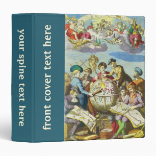 Vintage Explorers with Antique Globe Map, 1542 3 Ring Binder