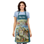 Vintage Explorers with Antique Globe Map, 1542 Apron