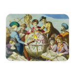Vintage Explorers with Antique Globe Map, 1542 Magnet