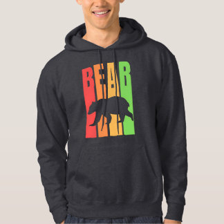 Vintage Extended Letter Bear Design Hoodie