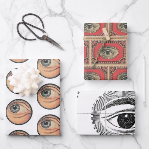 Vintage Eye Advertisement Gift Wrapping Set  Wrapping Paper Sheets