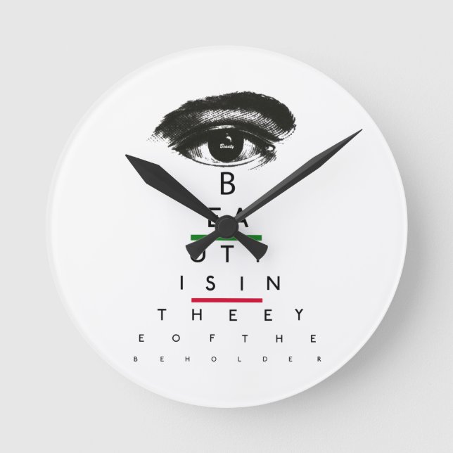 Vintage Eye Chart Gifts Round Clock (Front)