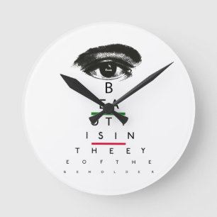 Vintage Eye Chart Gifts Round Clock