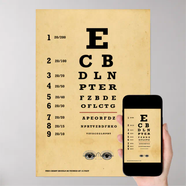 Vintage Eye Chart Illustration | Zazzle