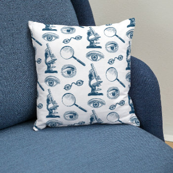 Vintage Eye Doctor Ophthalmologist Or Scientist Throw Pillow by AntiqueImages at Zazzle