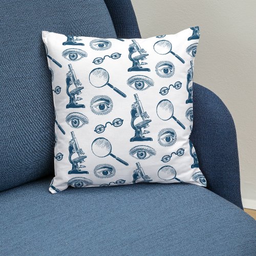 Vintage Eye Doctor Ophthalmologist or Scientist Throw Pillow