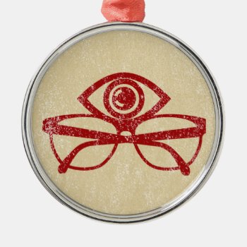 Vintage Eye & Eyeglasses Metal Ornament by NeatoCards at Zazzle