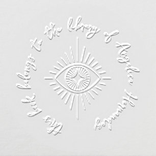 Vintage Eye Script Elegant From The Library Book Embosser