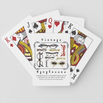 Vintage Eyeglasses 01 Playing Cards by ZunoDesign at Zazzle