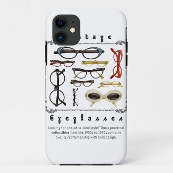 Vintage Eyeglasses Iphone 11 Case by ZunoDesign at Zazzle