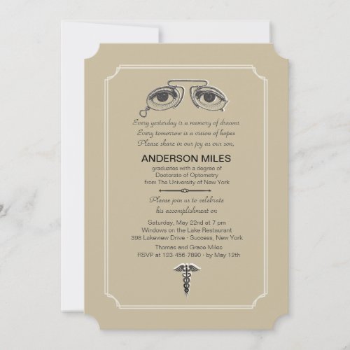 Vintage Eyeglasses Graduation Invitation