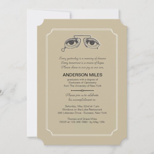 Vintage Eyeglasses Graduation Invitation