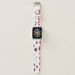 Vintage eyes, red lips pattern. apple watch band