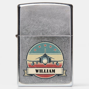 Vintage F-4 Phantom Aircraft Aviation Badge Zippo Lighter