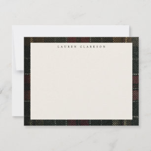 Vintage Fabric Plaid Holiday Note Card