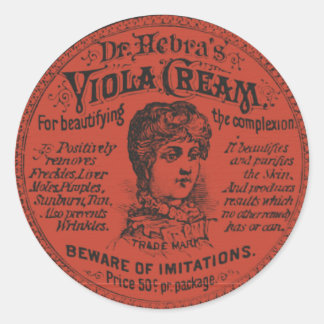 Vintage Face Cream Packaging Classic Round Sticker