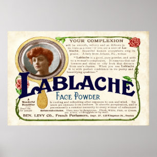 Vintage Face Powder Ad from 1907 (Colorized) Poster
