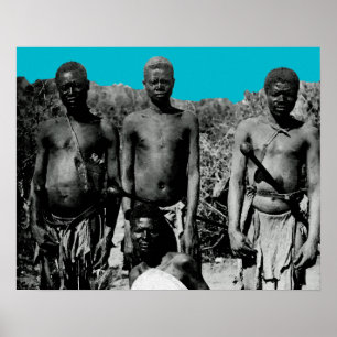 Vintage Faces of Africa Watercolor Black and White Poster