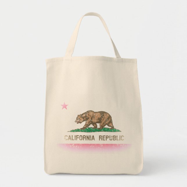 Vintage Fade California Flag Tote Bag (Front)