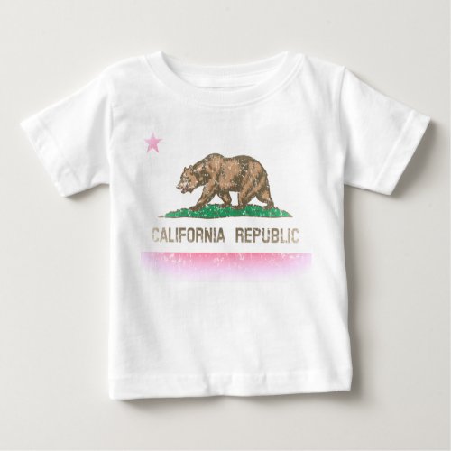 Vintage Fade California Republic Flag Baby T_Shirt