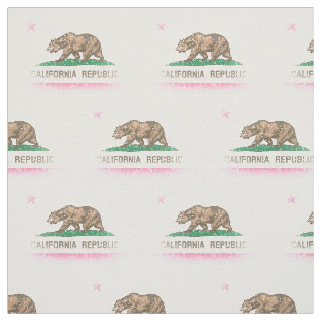 Vintage Fade Flag of California Republic Fabric (Swatch)