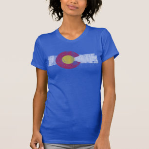 Vintage Fade State Flag of Colorful Colorado T-Shirt