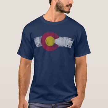 Vintage Fade State Flag Of Colorful Colorado T-shirt by clonecire at Zazzle