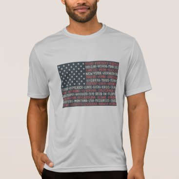Vintage Faded American Flag State Names Words Art T-Shirt Vintage Faded American Flag State Names Words Art T-Shirt