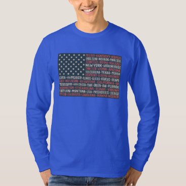 Vintage Faded American Flag State Names Words Art T-Shirt Vintage Faded American Flag State Names Words Art T-Shirt