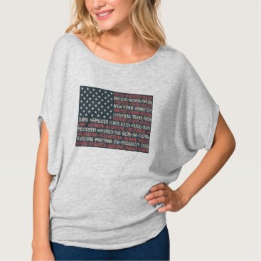 Vintage Faded American Flag State Names Words Art T-Shirt Vintage Faded American Flag State Names Words Art T-Shirt