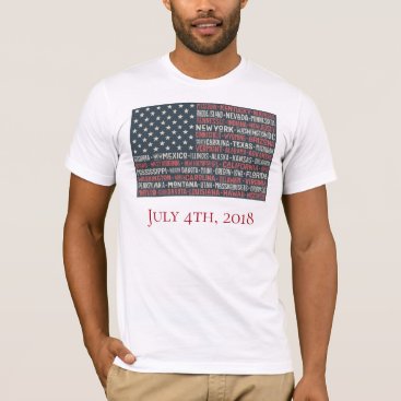 Vintage Faded American Flag State Names Words Art T-Shirt Vintage Faded American Flag State Names Words Art T-Shirt