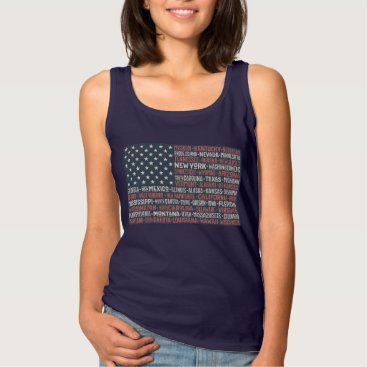 Vintage Faded American Flag State Names Words Art Tank Top Vintage Faded American Flag State Names Words Art Tank Top