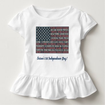 Vintage Faded American Flag State Names Words Art Toddler T-shirt Vintage Faded American Flag State Names Words Art Toddler T-shirt