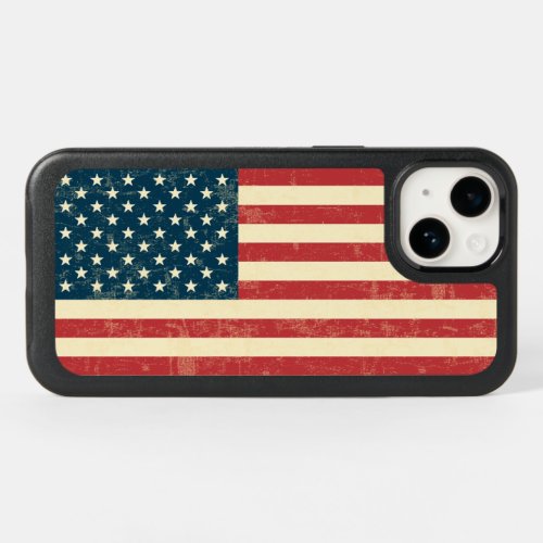 Vintage Faded American Flag USA OtterBox iPhone 14 Case