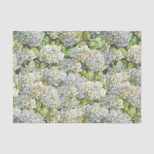 Vintage Faded Blue Hydrangea Floral Pattern Tissue Paper