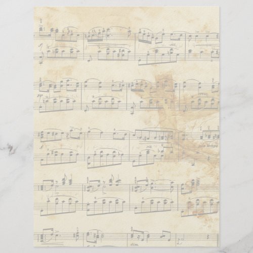 Vintage Faded Old Music  Parchment Letterhead