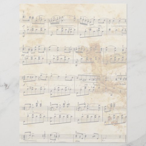 Vintage Faded Old Music  Parchment Letterhead