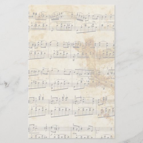 Vintage Faded Old Sheet Music Parchment Stationery