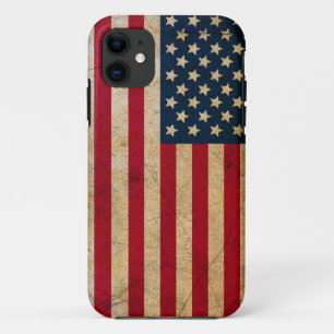 Vintage Faded Old US American Flag Antique Grunge iPhone 11 Case