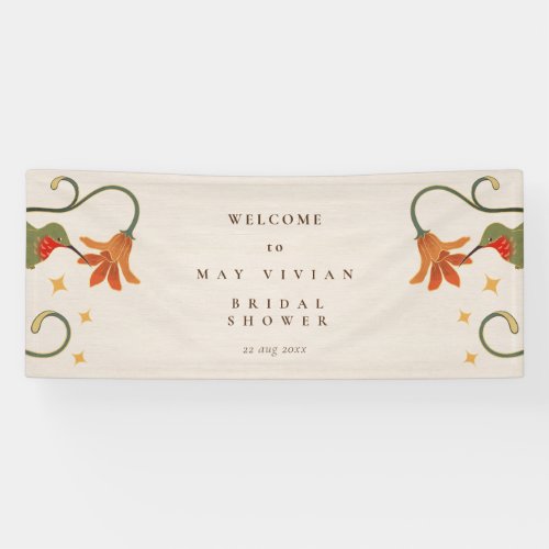 Vintage Faecore Floral Tea Party Bridal Welcome Banner