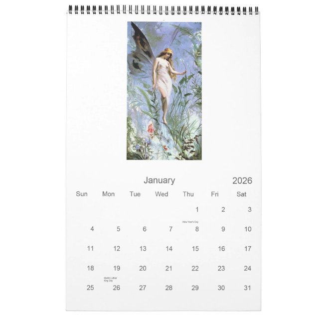 Vintage Faeries Calendar (Jan 2026)